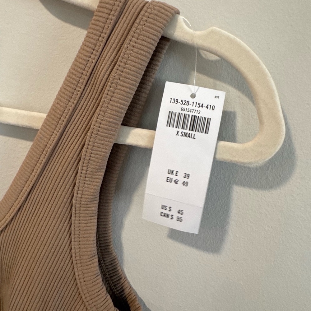 NWT Abercrombie & Fitch Light Brown Ribbed Bodysuit - Picture 3 of 7